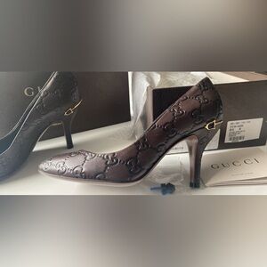 Gucci Guccissima Soft Leather Horsebit Chocolate 35size